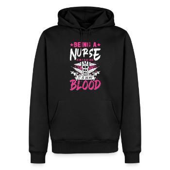 Being a nurse is not a choice it is in my blood - - Men’s Premium Organic Hoodie - black - Front - Nico (187cm)