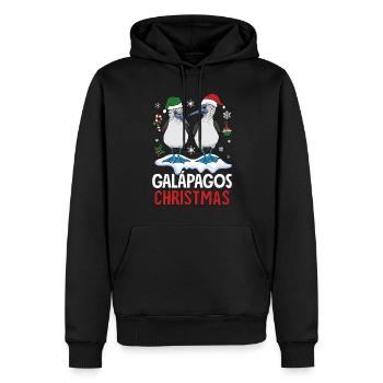 Noël aux Galapagos - Sweat à capuche Premium bio Homme - noir - Devant - Nico (187cm)