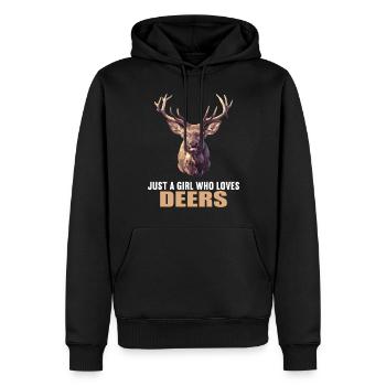 Cervo Cervo - Felpa con cappuccio ecologica premium da uomo - nero - Fronte - Nico (187cm)