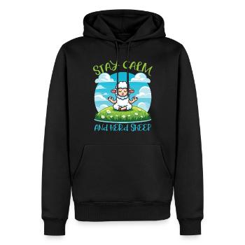 Stay Calm And Herd Sheep Zen Meditation Sheep - Männer Premium Bio Hoodie - Schwarz - Vorne - Nico (187cm)