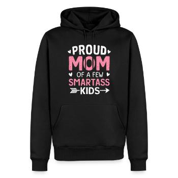 Stolze Mutter Von Ein Paar Klugscheißerkindern Mutterschaft Lustig - Männer Premium Bio Hoodie - Schwarz - Vorne - Nico (187cm)