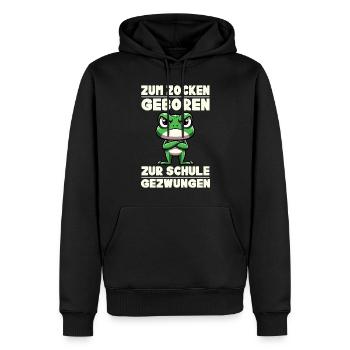 Born to gamble Forced to go to school Frog - Men’s Premium Organic Hoodie - black - Front - Nico (187cm)