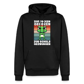 Born to gamble Forced to go to school Frog - Men’s Premium Organic Hoodie - black - Front - Nico (187cm)