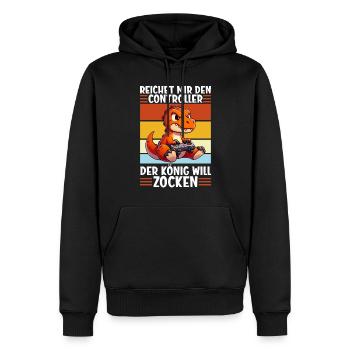 Il me tend la manette que le roi veut jouer - Sweat à capuche Premium bio Homme - noir - Devant - Nico (187cm)