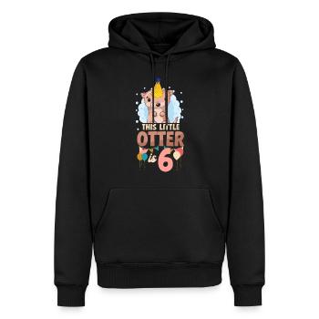 Anniversaire de la loutre Cette petite loutre - Sweat à capuche Premium bio Homme - noir - Devant - Nico (187cm)