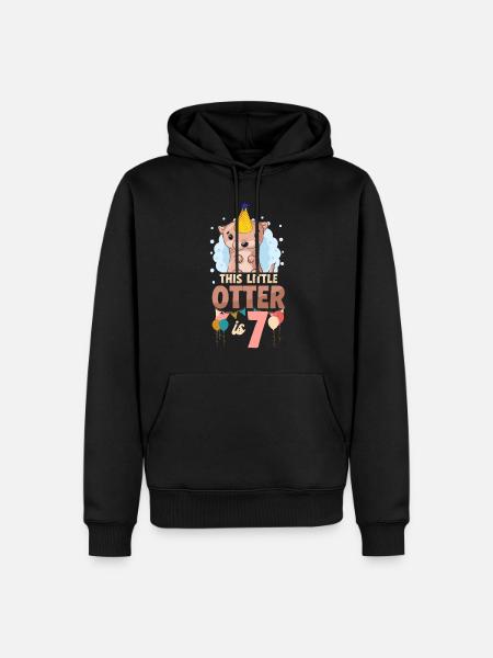 Otter Birthday This Little Otter - Men’s Premium Organic Hoodie - black
