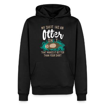 Loutre Ma chemise a une loutre dessus - Sweat à capuche Premium bio Homme - noir - Devant - Nico (187cm)