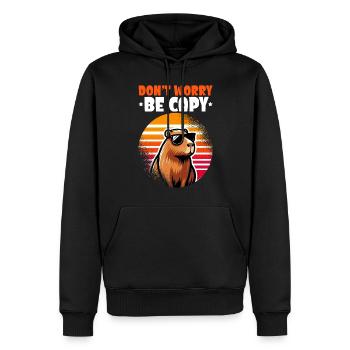Mach Dir Keine Sorgen, Sei Capy Süße Capybara - Männer Premium Bio Hoodie - Schwarz - Vorne - Nico (187cm)