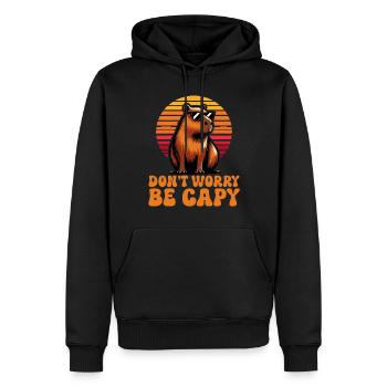 Mach Dir Keine Sorgen, Sei Capy Süße Capybara - Männer Premium Bio Hoodie - Schwarz - Vorne - Nico (187cm)