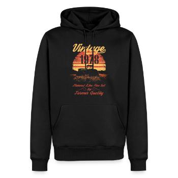 Vintage 1978 Landwirt Geburtstag Traktor Geschenk - Männer Premium Bio Hoodie - Schwarz - Vorne - Nico (187cm)