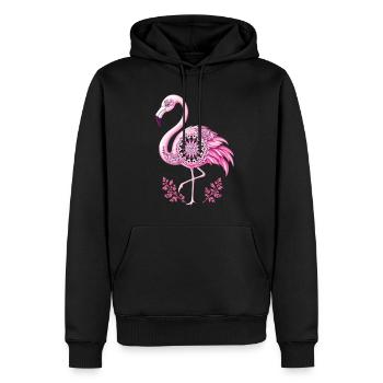 Mandala Flamingo Flamingo Wasservogel Flamingo - Männer Premium Bio Hoodie - Schwarz - Vorne - Nico (187cm)