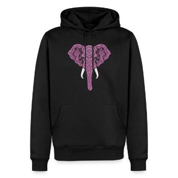 Mandala Elefant Elefanten Spiritueller Mandala - Männer Premium Bio Hoodie - Schwarz - Vorne - Nico (187cm)