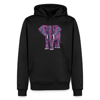 Mandala Elefant Elefanten Spiritueller Mandala - Männer Premium Bio Hoodie - Schwarz - Vorne - Nico (187cm)
