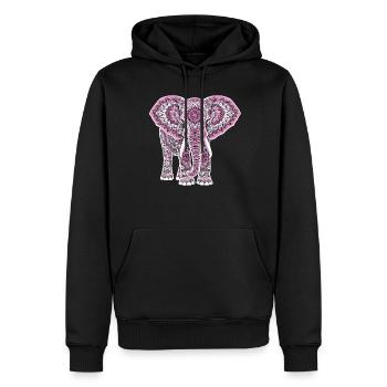 Mandala Elefant Elefanten Spiritueller Mandala - Männer Premium Bio Hoodie - Schwarz - Vorne - Nico (187cm)