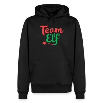 Équipe Elfe Onze Elfes Elfes Noël Onze Noël - Sweat à capuche Premium bio Homme - noir - Devant - Nico (187cm)