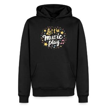 Que la musique joue Stars de la musique et musiciens de partitions - Sweat à capuche Premium bio Homme - noir - Devant - Nico (187cm)