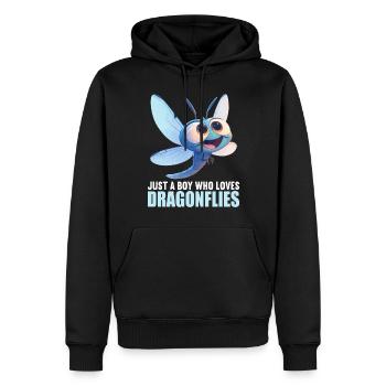 Libellules Libellule - Sweat à capuche Premium bio Homme - noir - Devant - Nico (187cm)