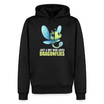 Libellules Libellule - Sweat à capuche Premium bio Homme - noir - Devant - Nico (187cm)