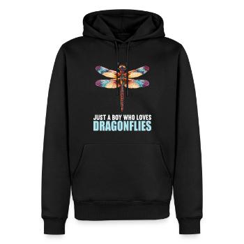 Dragonflies Dragonfly - Men’s Premium Organic Hoodie - black - Front - Nico (187cm)