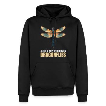 Libellules Libellule - Sweat à capuche Premium bio Homme - noir - Devant - Nico (187cm)