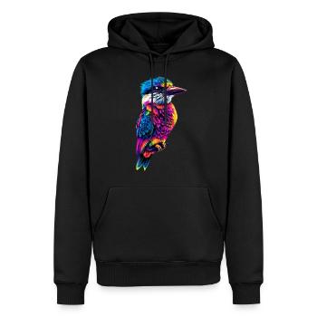 Kookaburra Hunter lit Hans Sweet Bird en riant - Sweat à capuche Premium bio Homme - noir - Devant - Nico (187cm)