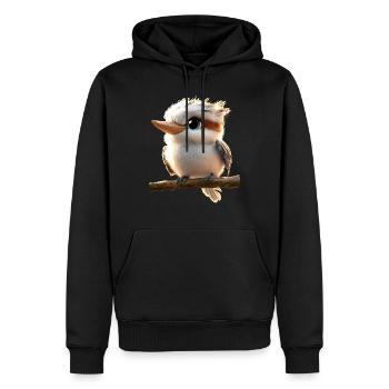 Kookaburra Hunter lit Hans Sweet Bird en riant - Sweat à capuche Premium bio Homme - noir - Devant - Nico (187cm)