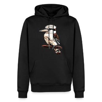 Kookaburra Hunter lit Hans Sweet Bird en riant - Sweat à capuche Premium bio Homme - noir - Devant - Nico (187cm)