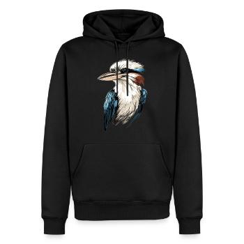 Kookaburra Hunter lit Hans Sweet Bird en riant - Sweat à capuche Premium bio Homme - noir - Devant - Nico (187cm)