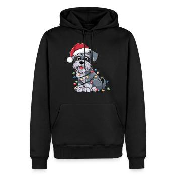 Miniature Schnauzer Christmas Lights Xmas Dogs - Männer Premium Bio Hoodie - Schwarz - Vorne - Nico (187cm)