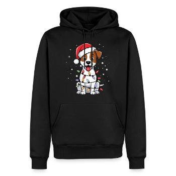 Jack Russell Terrier Christmas Lights Xmas Dogs - Männer Premium Bio Hoodie - Schwarz - Vorne - Nico (187cm)
