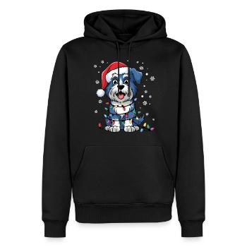 Kerry Blue Terrier Christmas Lights Xmas Dogs - Männer Premium Bio Hoodie - Schwarz - Vorne - Nico (187cm)