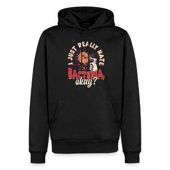 Phobie nucléaire Mysophobie - Sweat à capuche Premium bio Homme - noir - Devant - Nico (187cm)