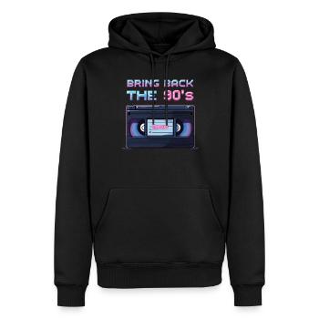 Ramenez la boombox rétro des années 90 - Sweat à capuche Premium bio Homme - noir - Devant - Nico (187cm)