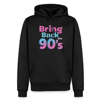 Ramenez la boombox rétro des années 90 - Sweat à capuche Premium bio Homme - noir - Devant - Nico (187cm)