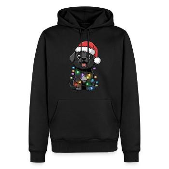 Schipperke Christmas Lights Xmas Dogs Gifts - Männer Premium Bio Hoodie - Schwarz - Vorne - Nico (187cm)