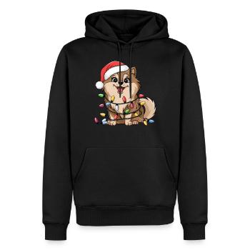 Pomeranian Christmas Lights Xmas Dogs Gifts - Männer Premium Bio Hoodie - Schwarz - Vorne - Nico (187cm)