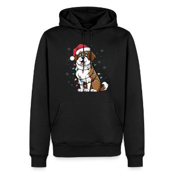 Saint Bernard Christmas Lights Xmas Dogs Gifts - Männer Premium Bio Hoodie - Schwarz - Vorne - Nico (187cm)