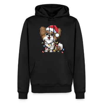 Papillon Lumières de Noël Noël Chiens Cadeaux - Sweat à capuche Premium bio Homme - noir - Devant - Nico (187cm)