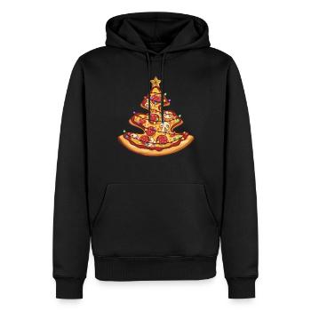 Pizza arbre de Noël Pepperoni Cadeaux alimentaires pour hommes - Sweat à capuche Premium bio Homme - noir - Devant - Nico (187cm)