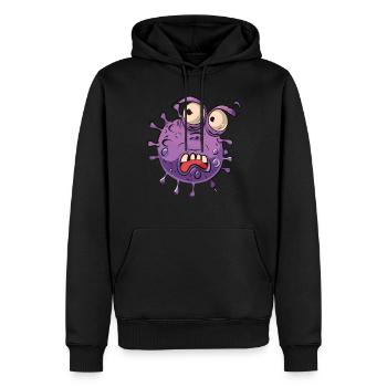 Désinfectant pour les mains Lavage des mains - Sweat à capuche Premium bio Homme - noir - Devant - Nico (187cm)