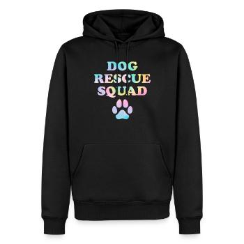 Dog Rescue Squad Hund Tie Dye Tieraktivist - Männer Premium Bio Hoodie - Schwarz - Vorne - Nico (187cm)