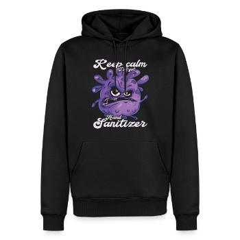 Désinfectant pour les mains Lavage des mains - Sweat à capuche Premium bio Homme - noir - Devant - Nico (187cm)