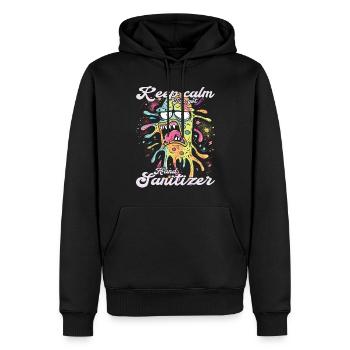 Désinfectant pour les mains Lavage des mains - Sweat à capuche Premium bio Homme - noir - Devant - Nico (187cm)