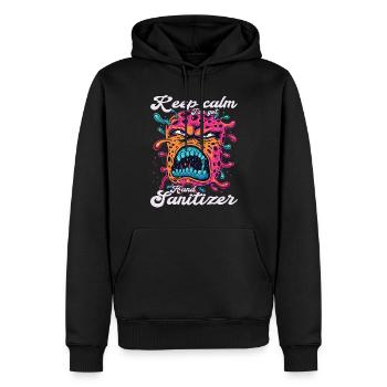 Hand sanitizer Hand washing - Men’s Premium Organic Hoodie - black - Front - Nico (187cm)