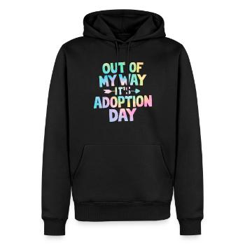 Out Of My Way Son Jour d’Adoption Tie Dye Drôle - Sweat à capuche Premium bio Homme - noir - Devant - Nico (187cm)