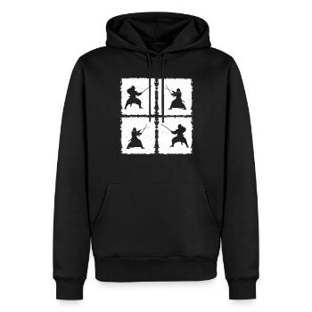 Combattant japonais Kendo Lutteur Kendo Martia - Sweat à capuche Premium bio Homme - noir - Devant - Nico (187cm)