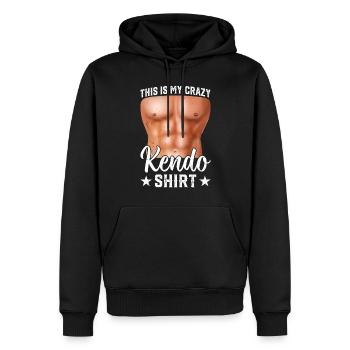 C’est mon t-shirt de Kendo fou Lutteur de Kendo - Sweat à capuche Premium bio Homme - noir - Devant - Nico (187cm)