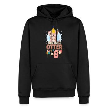Anniversaire de la loutre Cette petite loutre - Sweat à capuche Premium bio Homme - noir - Devant - Nico (187cm)