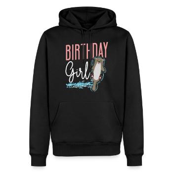 Loutre Anniversaire Fille Anniversaire Fille - Sweat à capuche Premium bio Homme - noir - Devant - Nico (187cm)