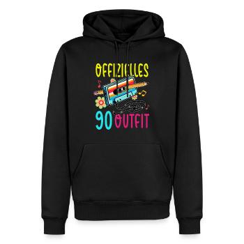 Kassetten Player Mixtape Musik 80er Vintage - Männer Premium Bio Hoodie - Schwarz - Vorne - Nico (187cm)
